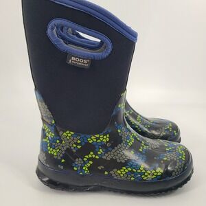 Bogs Kids Classic Axel Waterproof Insulated Boots Blue/Lime Size 5